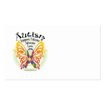 Autism Butterfly 3 Business Card Templates by fightcancertees