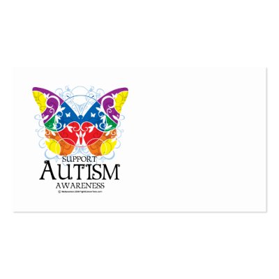 Autism Butterfly Business Card Templates by fightcancertees