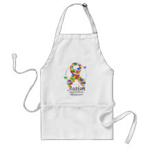 Autism Butterfly Ribbon Aprons