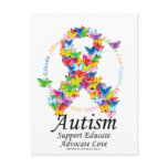 Autism Butterfly Ribbon postcards