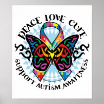 Autism Butterfly Tribal 2 Print