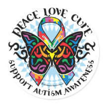 Autism Butterfly Tribal 2 Sticker