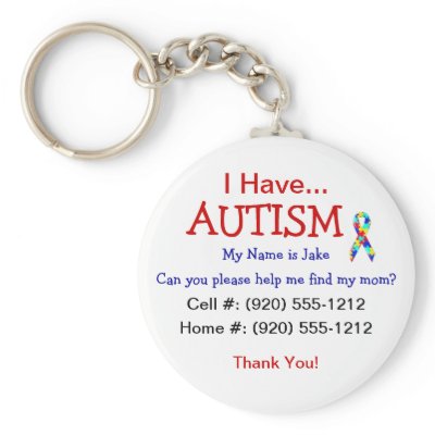 Autism Child ID Zipper Pull (Changeble Text) Key Chains by nikkilynndesign