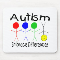 Autism Embrace Differences (People) Mouse Mat