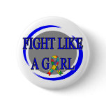 Autism Fight Like A Girl Circular Button