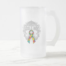 Autism Fight Like A Girl Fleurish Mug