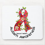 AUTISM Flower Ribbon 1 mousepads