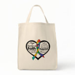 Autism Heart Ribbon Collage Bags
