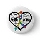 Autism Heart Ribbon Collage Button