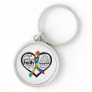 Autism Heart Ribbon Collage Keychain