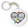 Autism Heart Ribbon Collage Key Chain