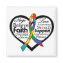 Autism Heart Ribbon Collage Refrigerator Magnet