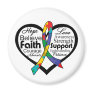 Autism Heart Ribbon Collage Magnets
