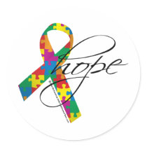 Autism Hope 2 Round Sticker