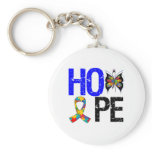 Autism Hope Butterfly Ribbon Key Chains