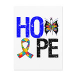 Autism Hope Butterfly Ribbon Postcard
