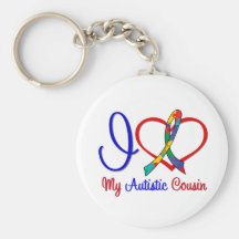 Autism I Love My Autistic Cousin Keychain