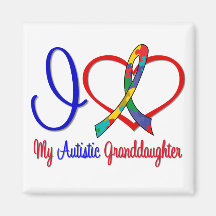 Autism I Love My Autistic Granddaughter Fridge Magnets