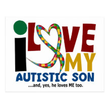 AUTISM I Love My Autistic Son 2 Postcard