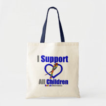 Autism I Support All Children Tote Bags