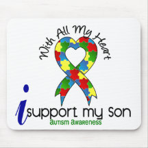 Autism I Support My Son Mousepads