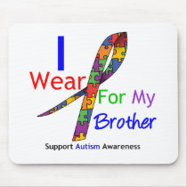 Autism I Wear Puzzle Ribbon For My Brother Mouse Pad
