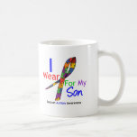 Autism I Wear Puzzle Ribbon For My Son Mugs