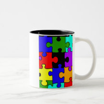 autism jigsaw puzzel piece coffee mug