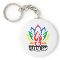 Autism Lotus Flower Keychain