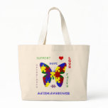 Autism Love and Support Tote Canvas Bag