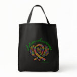 Autism Mosaic Heart Ribbon Tote Bag
