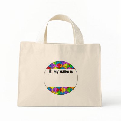 Autism Name Tag Bag by wolfmama