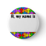 Autism Name Tag Buttons