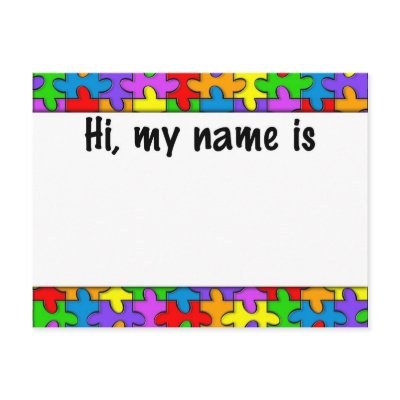 Autism Name Tag by wolfmama