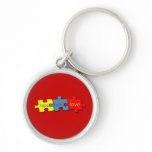Autism Puzzle Faith Hope Love Premium Keychain