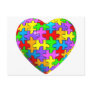Autism Puzzle Heart Post Card