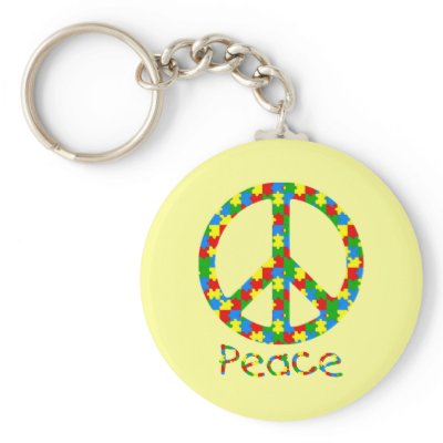 Autism Puzzle Peace Symbol Keychain by naturetees