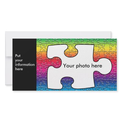 autism puzzle piece photo card, template by DesignsbyLisa