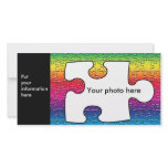 autism puzzle piece photo card, template photo cards