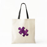 Autism Puzzle Piece Purple Tote Bag