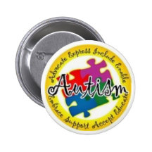 autism puzzle pinback button
