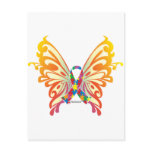 Autism Ribbon Butterfly Post Card