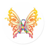 Autism Ribbon Butterfly stickers