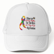 Autism Ribbon Hero in My Life My Grandson Hats