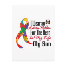 Autism Ribbon Hero in My Life My Son Postcards