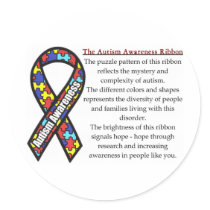 Autism Ribbon meaning Stickers