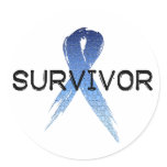 Autism Ribbon Survivor Round Sticker