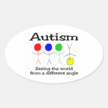 Autism Seeing The World From A Different Angle Oval Sticker