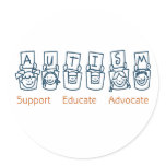 Autism: Support Educate Advocate Sticker