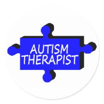 Autism Therapist Autism Puzzle Piece Round Stickers